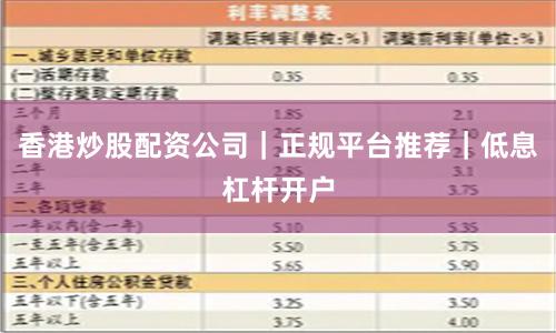 香港炒股配资公司｜正规平台推荐｜低息杠杆开户